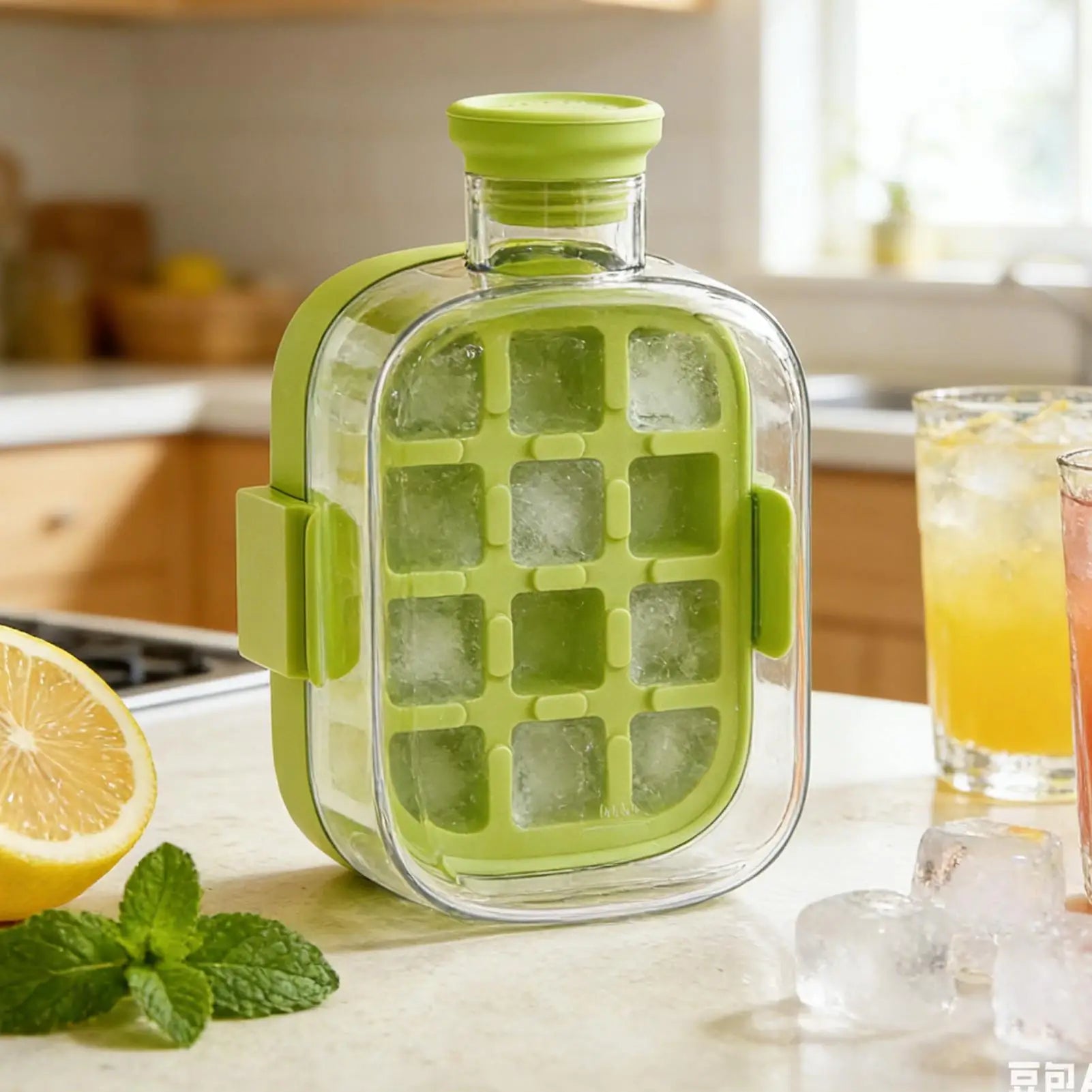 1 Water Bottle Ice Tray Reusable Straw Home Maker Kitchen Office