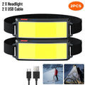 COB LED Rechargeable Headlamp – 500 Lm, USB-C, IPX4 Waterproof