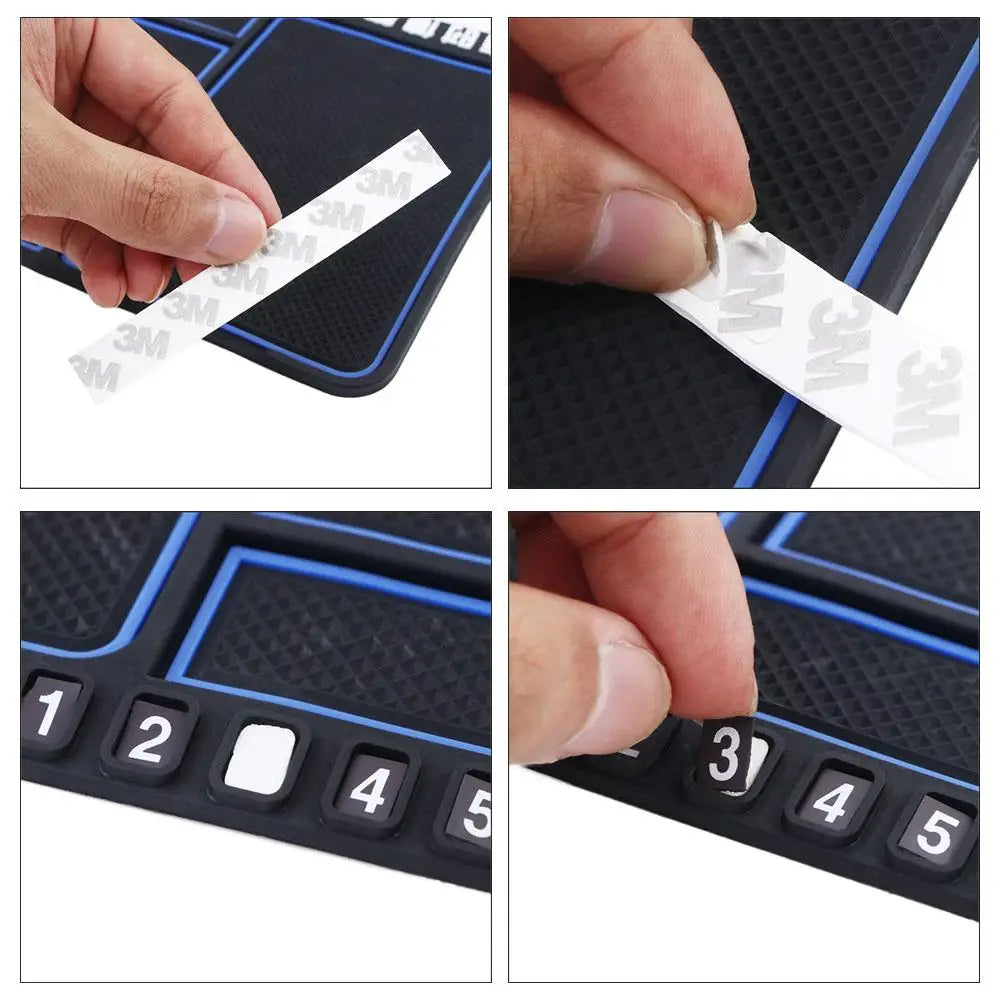 Parking Car Interior Anti-skid Pad 4-in-1 Number Card Auto Phone Zpaxo