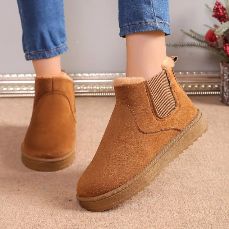 Winter Women Snow Boots 2025 New Platform Shoes Thickened Fluff Luxury Ankle Boots Women Short Plush Warm Casual Shoes Women Zpaxo Camel 42