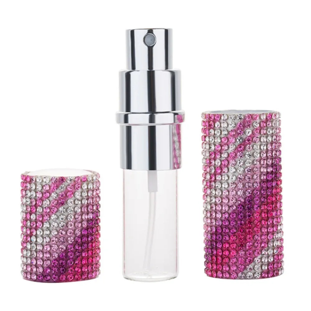 Fine Mist Perfume Refill Bottle Sub-Bottling Atomizer Perfume Spray Bottle Diamond-Encrusted Mini Refillable Sprayer Outdoor Zpaxo