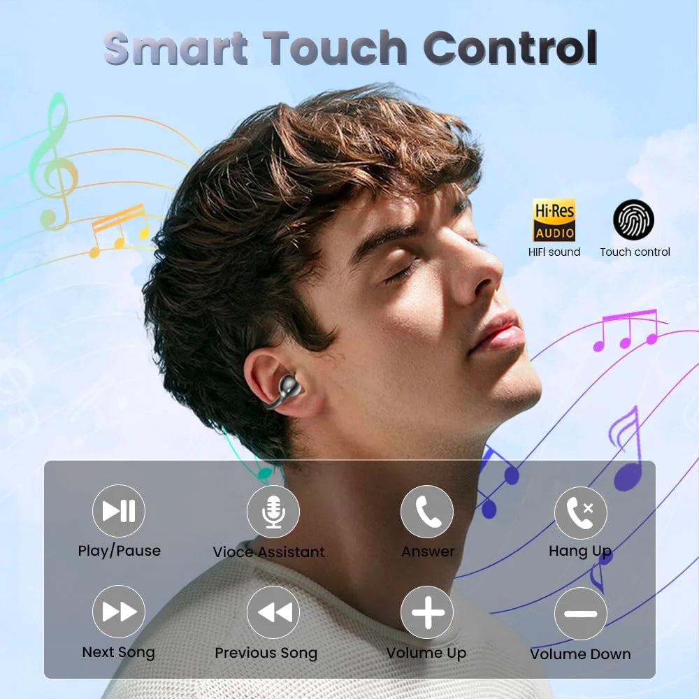 Open-ear True Wireless Earbuds BT 5 4 OWS Earphone 72H Play Time