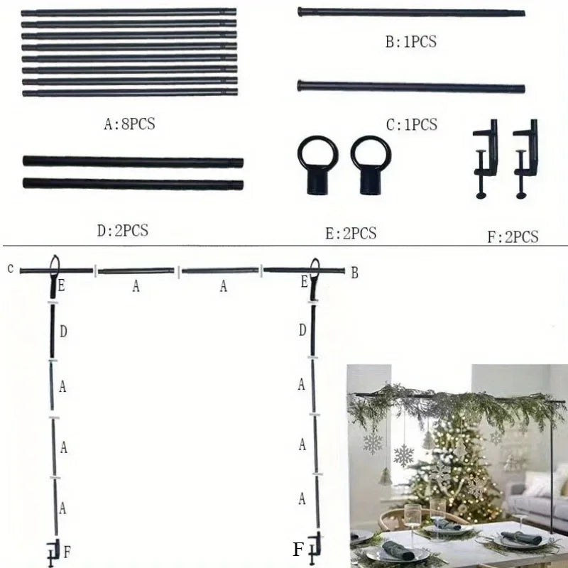 Adjustable Iron Balloon Decorative Arch Pole Bracket Desktop Suitable
