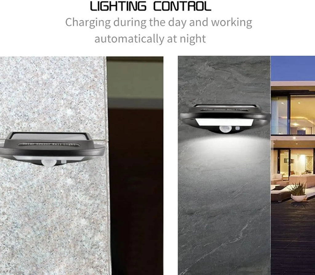 Solar Outdoor Wall Lamp Sensitive Motion Sensor Weather Resistant Outdoor LED Solar Wall Light for Gardens Patios Porch Garages Zpaxo