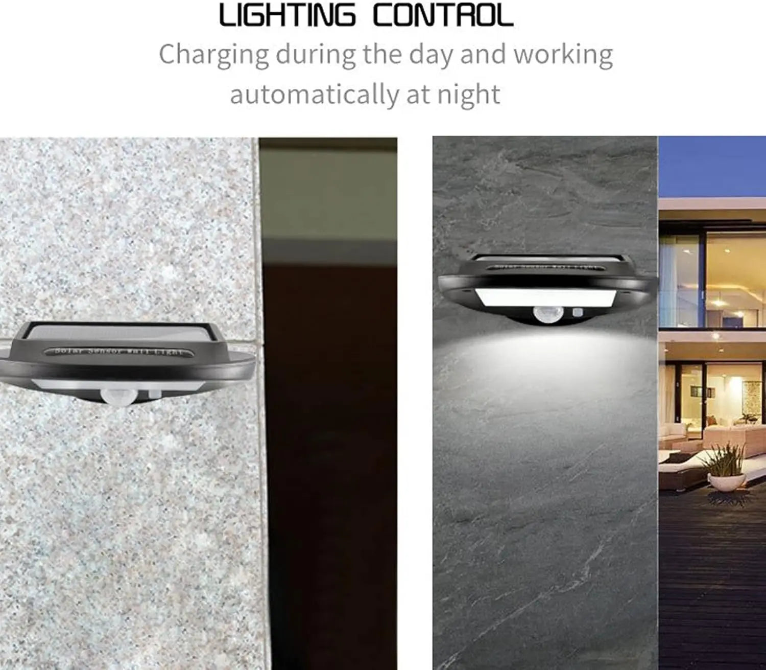 Solar Outdoor Wall Lamp Sensitive Motion Sensor Weather Resistant Outdoor LED Solar Wall Light for Gardens Patios Porch Garages Zpaxo