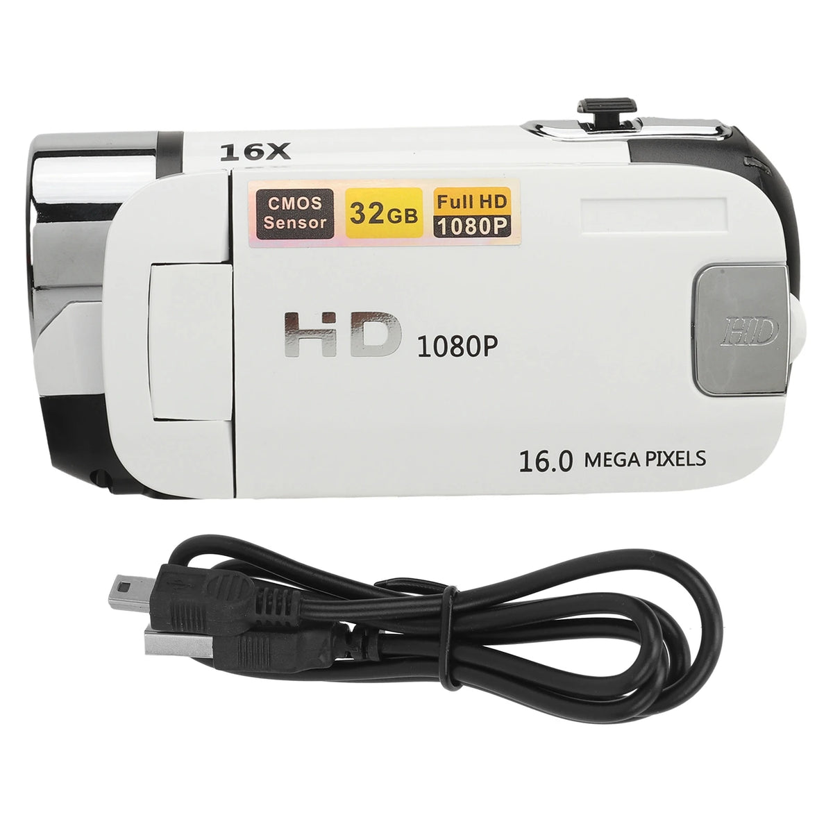 16MP Digital Camera Video Recorder USB Port Connection 1080P Zpaxo WHITE