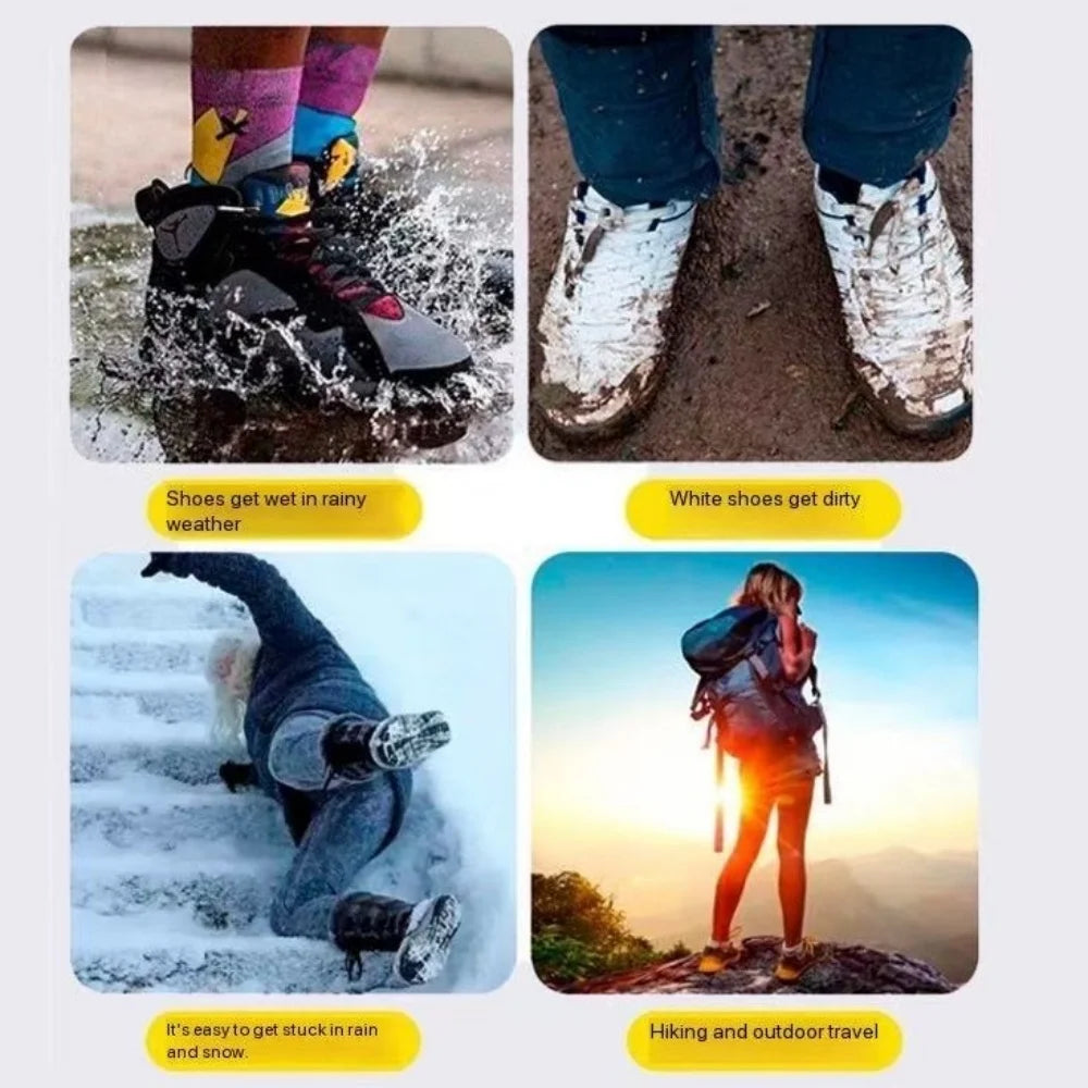 2PCS Silicone Shoe Covers, Durable, Waterproof, Anti-Slip, Foldable and Reusable, Suitable for Outdoor Travel in Rainy and Snowy Zpaxo