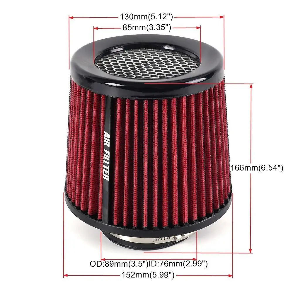 Flow Washable Cold Air Intake Filter Sport Power Mesh Dry Cone Zpaxo