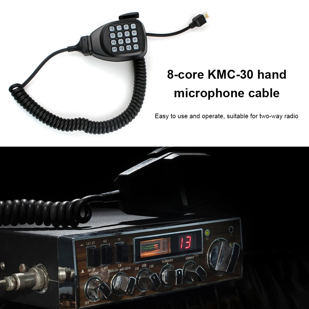 8 Pin Microphone Cord Easy To Install RJ-45 Mic Cable Heavy Duty Coiled Walkie Talkie Parts for KMC-30 for Kenwood KMC-32 KMC-35 Zpaxo