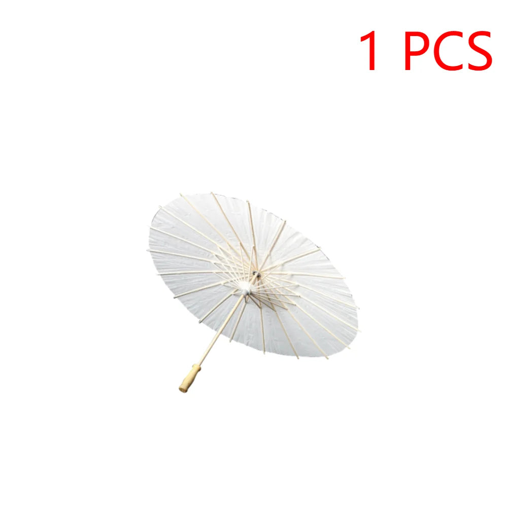 Wedding Paper Umbrellas Chinese Wood Handle White DIY Photography