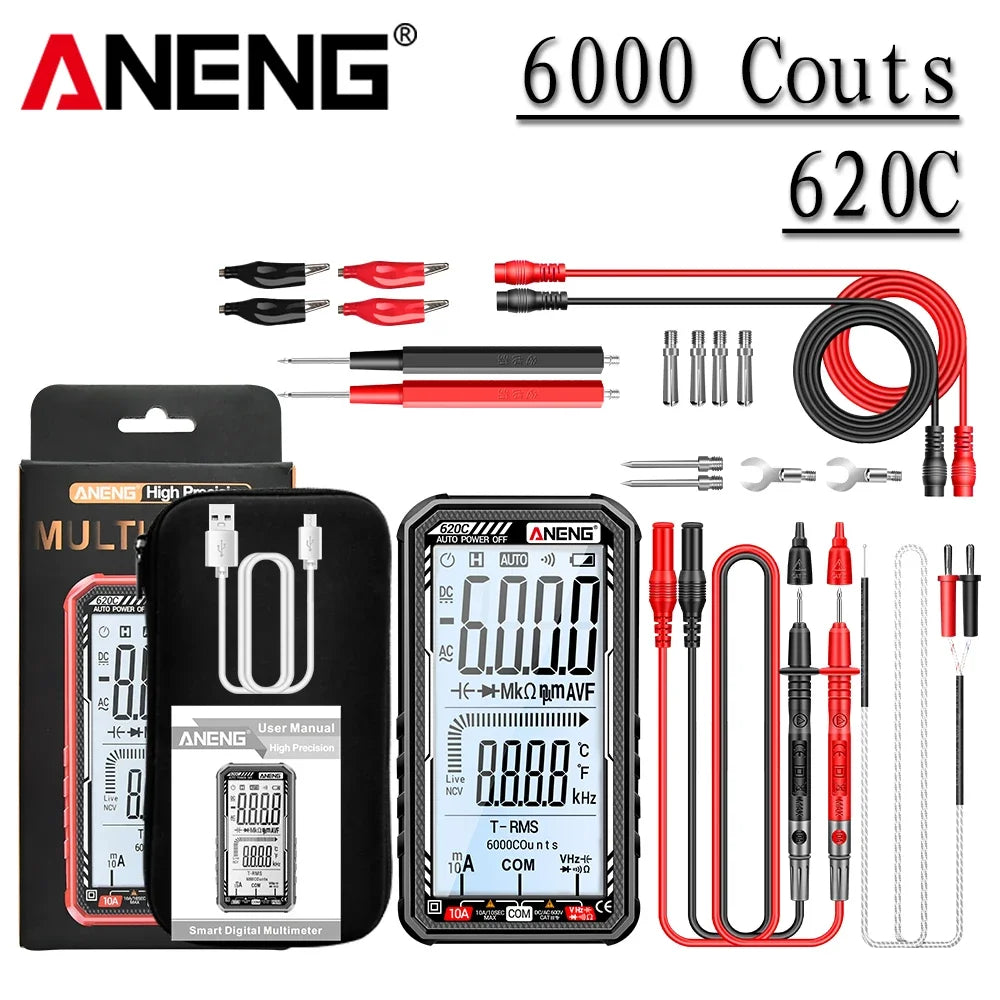 Smart Digital Multimeters AC Current Voltage Tester 6000 Counts