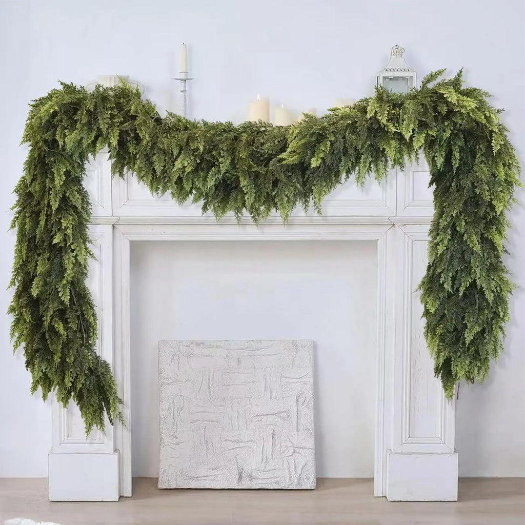 Realistic Christmas Garland Green Pine Wreath Lifelike Artificial