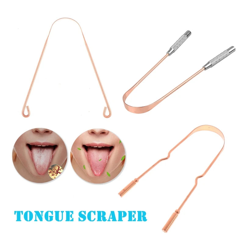 Pure Copper Tongue Scraper – Bad Breath & Oral Care Tool Tongue Scraper Zpaxo