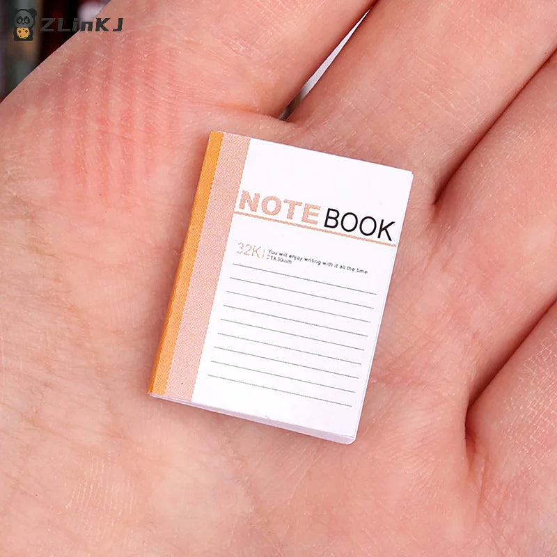 ▶4Pcs 1/12 Dollhouse Mini Notebook Exercise Book Model Dollhouse Study Decoration Dolls House School Stationery Accessories Zpaxo