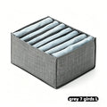 11 Compartment Home Collapsible Underwear Storage Box clothes storage boxes Panties Socks Bra Organizing Breathable Mesh Bag Zpaxo grey 7 girds L as show