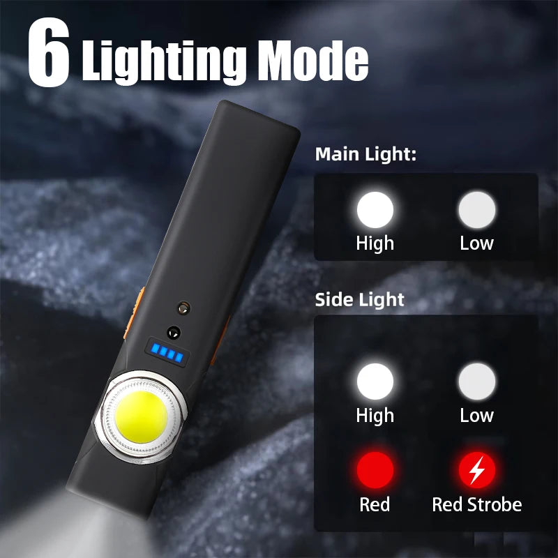 LED Sensor Flashlight – Rechargeable Magnetic Work Torch