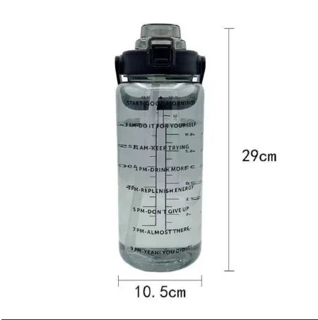 Straw Water Bottle Large Capacity Plastic Cup Portable Drink Time