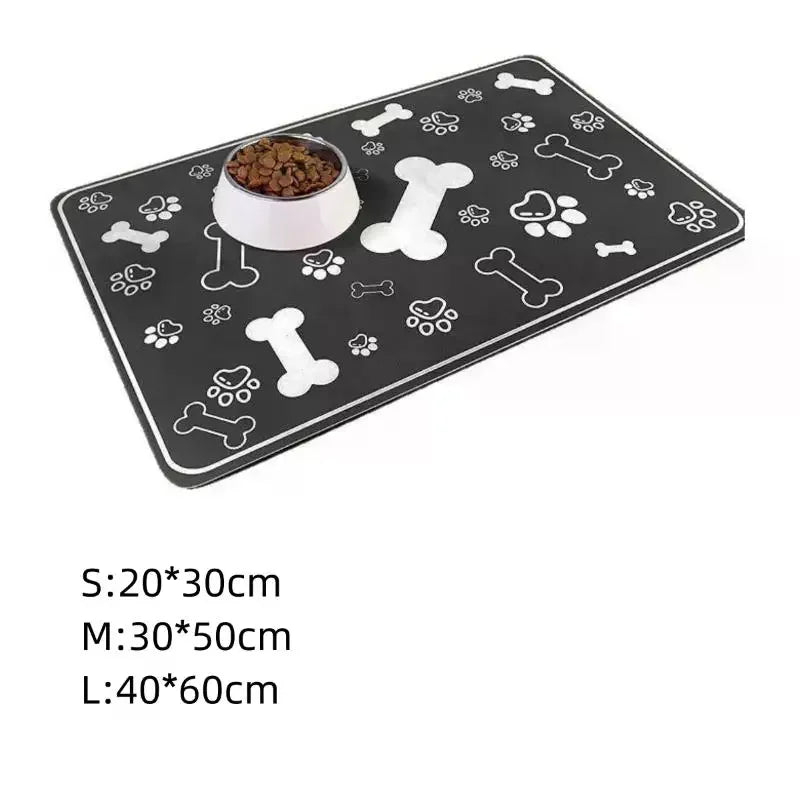 Non-Slip Home Pet Mat For Food And Water Bowl With Waterproof Quick-Dry Rubber Backing Diatomaceous Mud Absorbent Pet Placemat Zpaxo