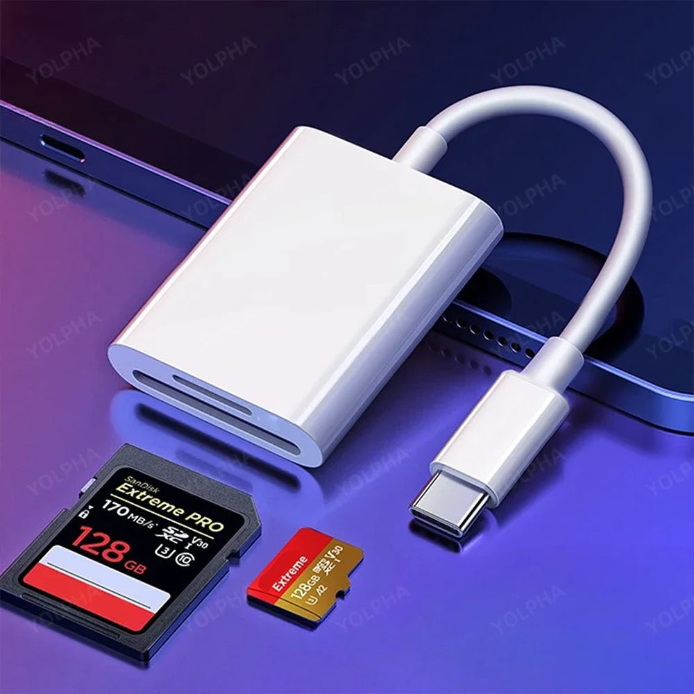 Type-c Interface Card Reader SD TF Memory Mobile OTG Adapter Zpaxo