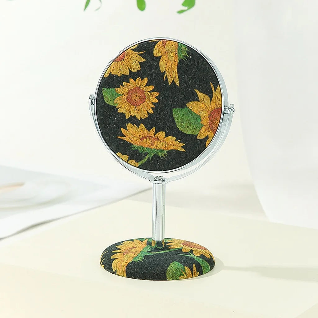 Retro Round Metal Frame Foldable Desktop Makeup Mirror – 9cm