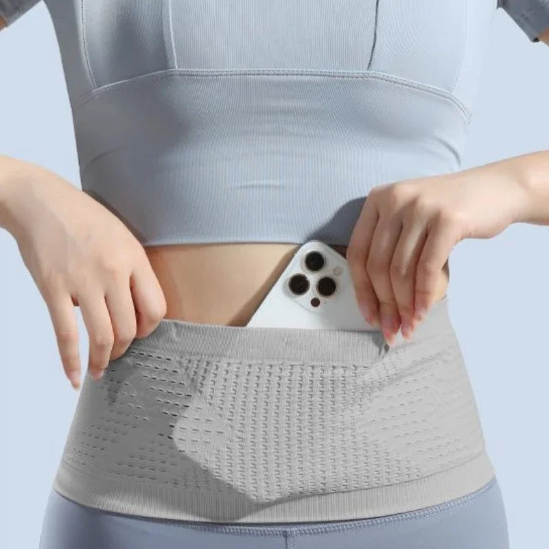 Seamless Invisible Running Waist Belt Bag Gym Bags Lightweight Invisible Mobile Phone Bags Portable Elastic Run Cycling Bag Zpaxo Gray S