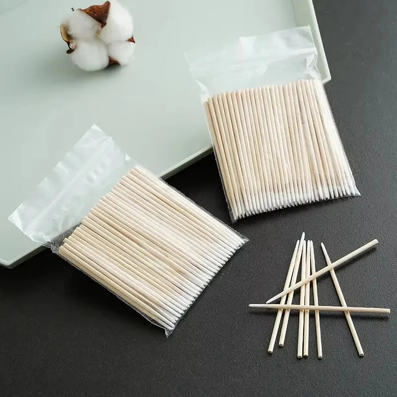 Wooden Cotton Nail Swabs – Polish Corrector & Manicure Tool