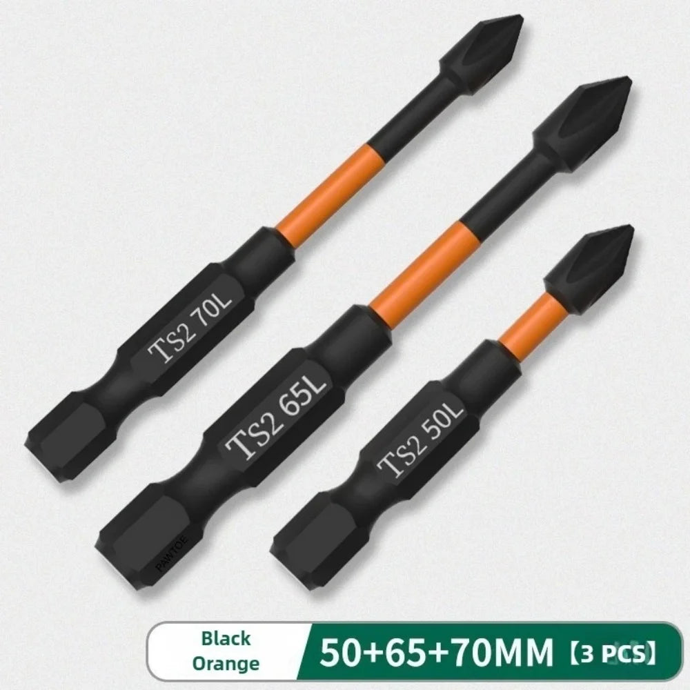 3-Pack S2 Magnetic Impact Screwdriver Bits | Anti-Slip Cross Drill Screwdriver Bit Set Zpaxo 1 Set