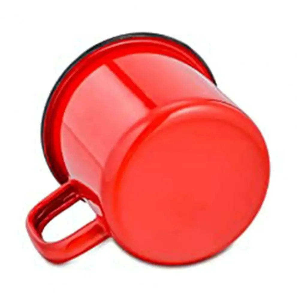 Enamel Mug Cup Retro Coffee Mugs Pure Color Portable Camping Outdoor Drinking Tea Cup With Handle Metal Tin Kitchen Drinkware Zpaxo
