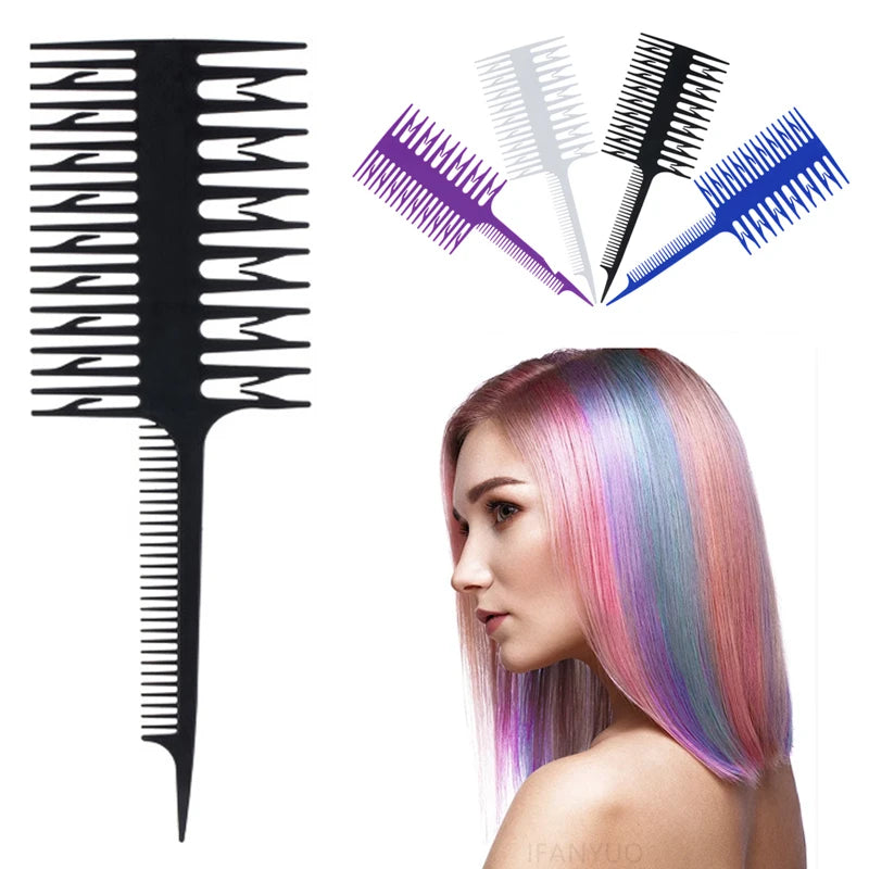 3 in1 Professional Hair Comb Hair Dyeing Highlight Brush Fish Wide Tooth Zone Comb Barber Hairdressing Salon Hair Styling Tool Zpaxo