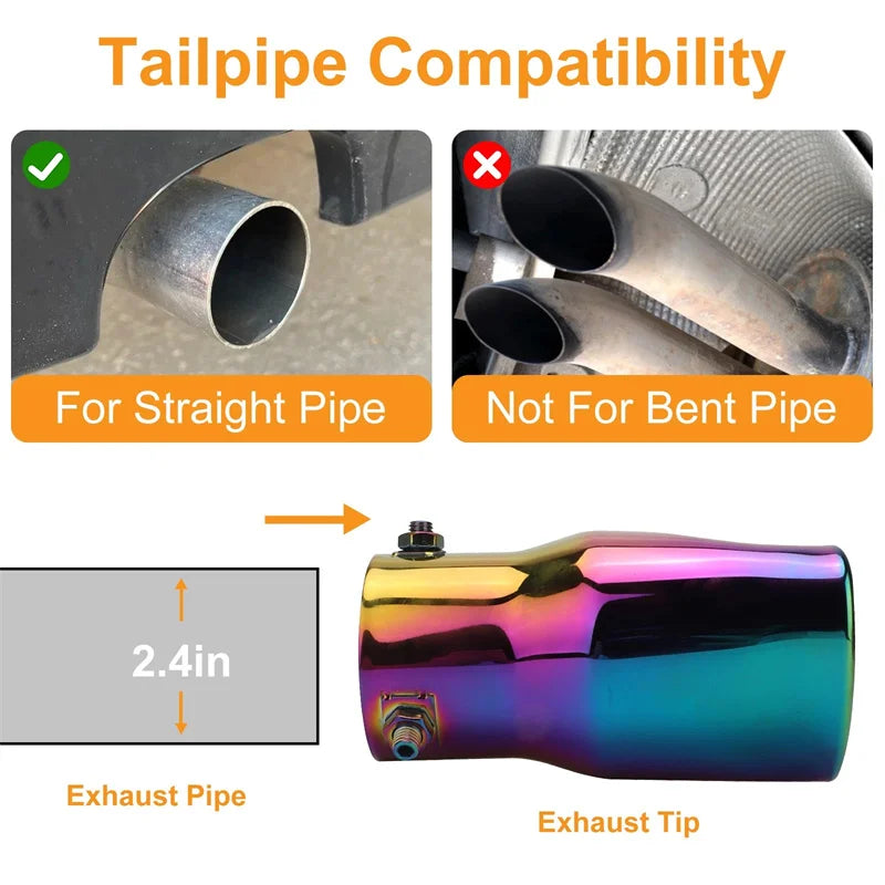 Heart-Shaped Exhaust Tip – 2.5" Stainless Steel Muffler Pipe