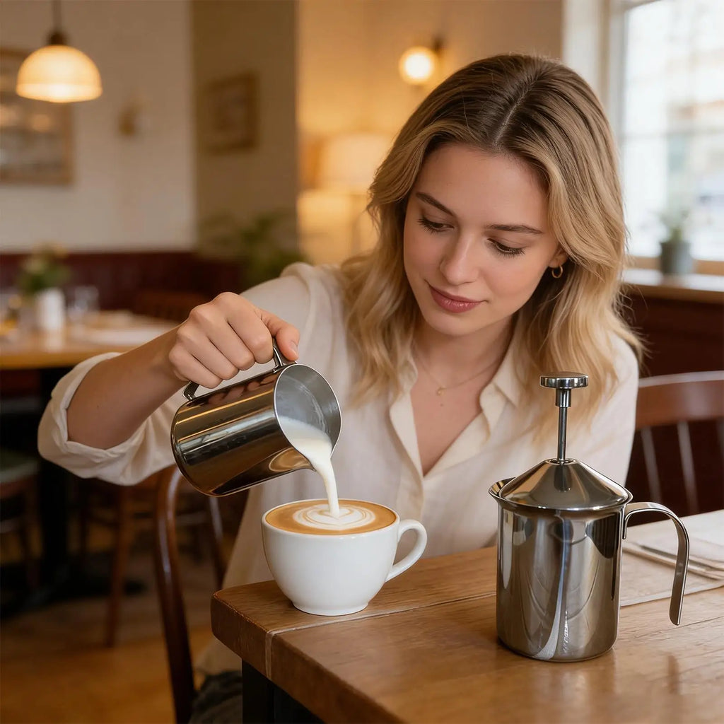 Manual Frother Large Capacity Stainless Steel Milk Frothing Pitcher