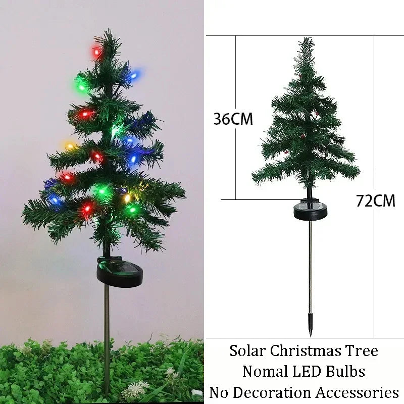 Christmas Tree LED Lights Solar Outdoor Decorative Lawn Garden Lamp Pathway Landscape Lighting for Holiday Festive Decor Zpaxo RGB China Mainland