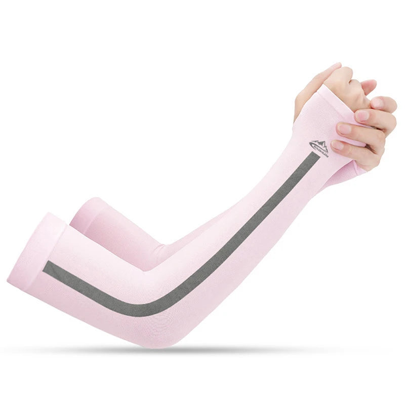 Men Ice Silk Bicycle Sleeves Summer Breathable Cycling Arm Protection