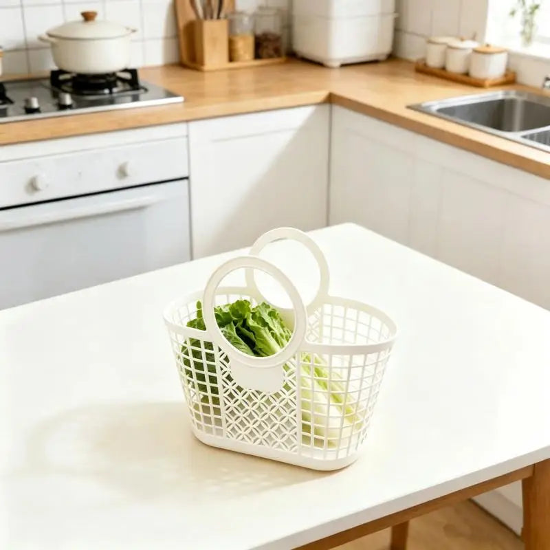MShower Basket Handles Portable Large Capacity Drainage Box Household