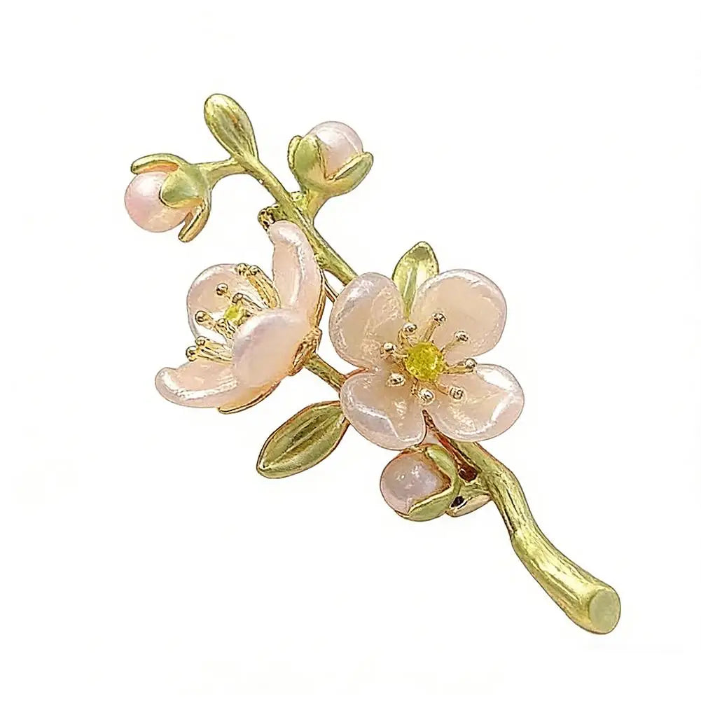 Luxury Zircon Tulip Flower Pearl Brooches For Women Fashion Crystal Floral Leaf Lapel Pins Banquet Patry Clothes Corsage Jewelry Zpaxo C