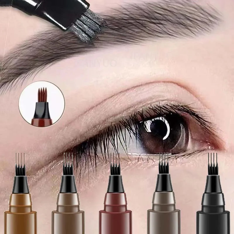4 Splitted Head Eyebrow Pencil Long Lasting Waterproof Smudge Proof