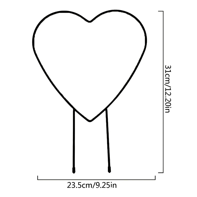 1PC Plant Trellis Support Frame Heart-shaped Vine Climbing Rack Iron Garden Plant Support Stake Stand Flower Garden Decor Zpaxo