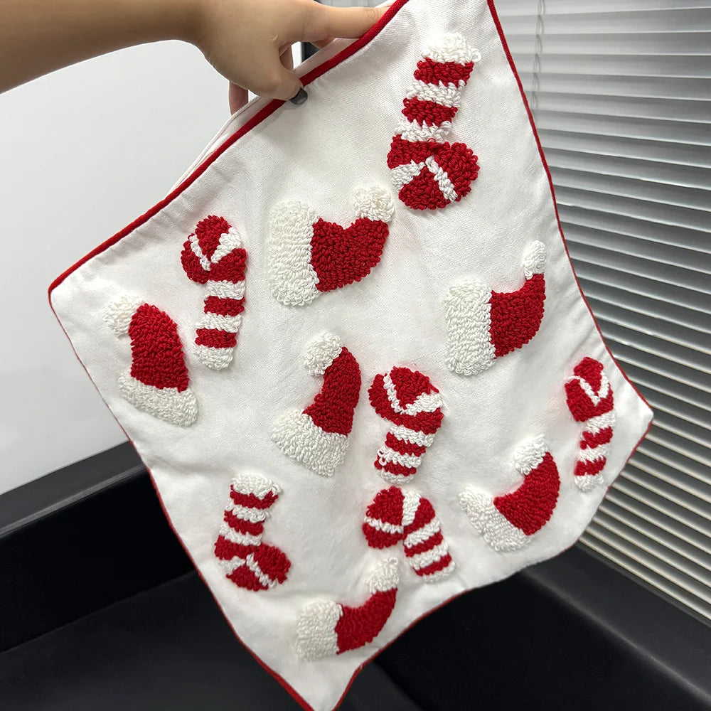 Canvas Tufting Pillow Cover Sofa Decoration Xmas Home Chair Cushion Zpaxo