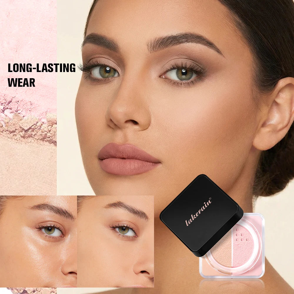2 Colors Easy Bake Loose Powder Brightening Correcting Duo LongLasting Oil Control Natural Face Waterproof BrighTening Makeup Zpaxo