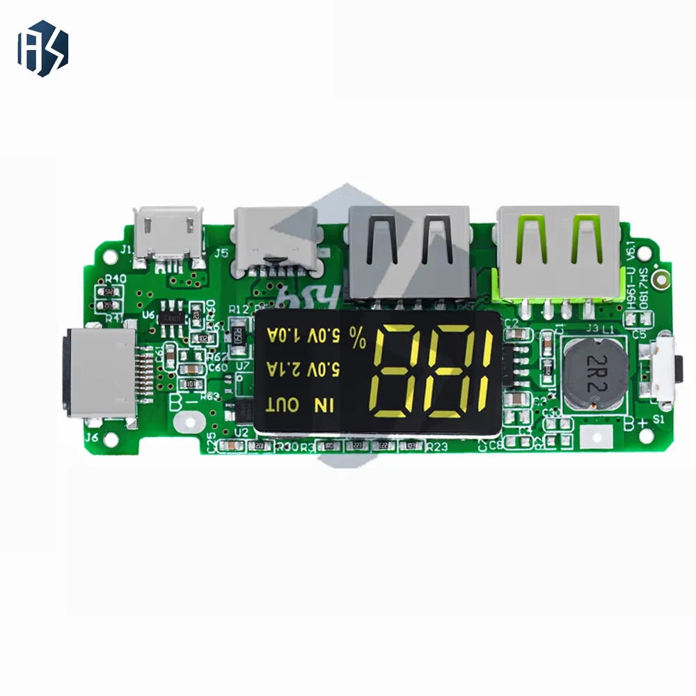 5V 2 4A Dual USB-A Power Bank Module Micro USB Type-c Input 18650 Zpaxo