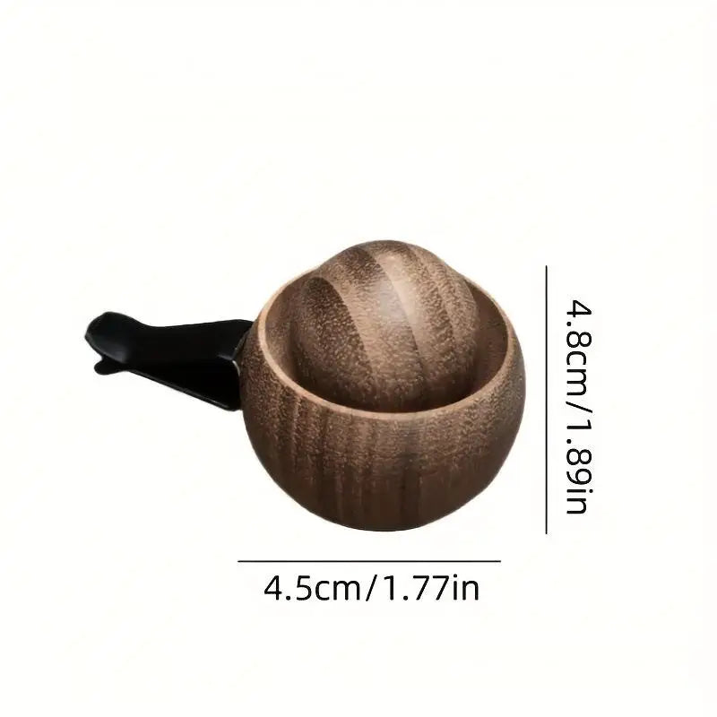 Spherical Wooden Car Essential Oil Diffuser Aromatherapy Clip
