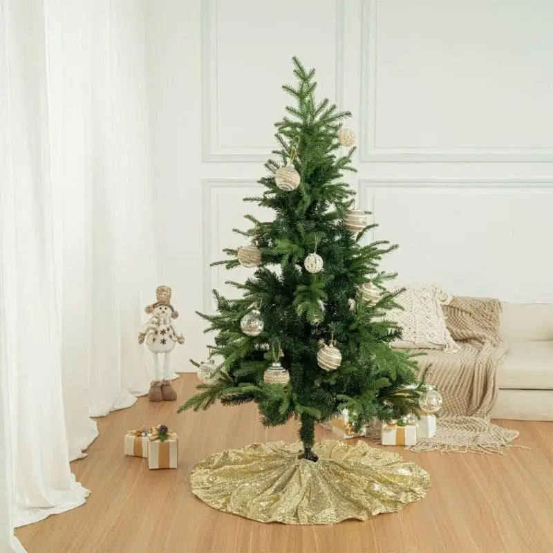 Sequined Christmas Base Cover Water Resistant Polyester Tree Skirt