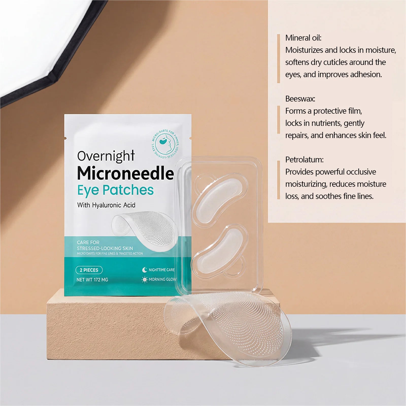 Hoygi Microneedle Eye Patches – Hyaluronic Acid Overnight Mask Eye Treatment Patch Zpaxo