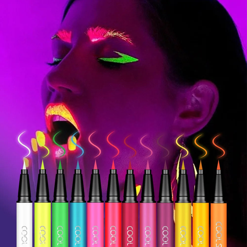 Eyeliner Pencil Eyeshadow Pen Fluorescent UV Glow Neon Body Paint Zpaxo
