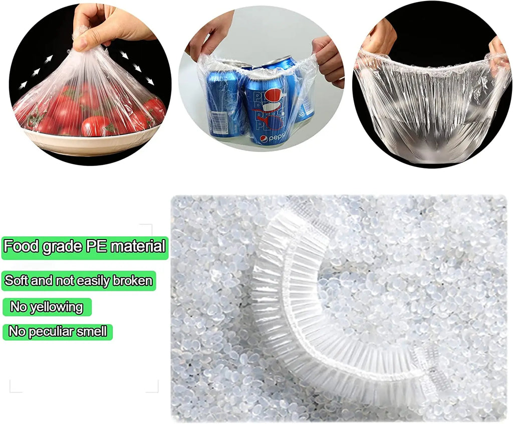 100/300pcs Disposable Fresh-keeping Film Cover No Odor Household Food Grade Fresh-keeping Bowl Cover PE Fresh-keeping Film Zpaxo