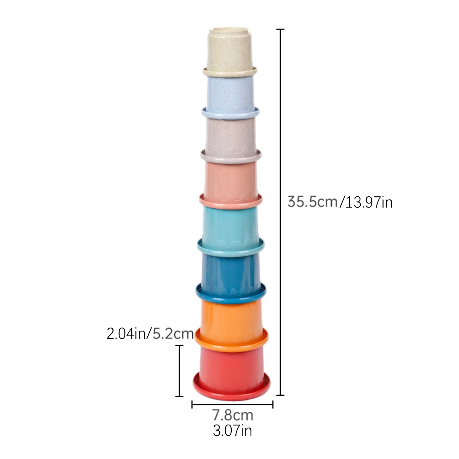 8Pcs Stacking Cups Toys for Rabbits Chinchillas Guinea Pigs Multi-Colored Reusable Plastic Nesting Toys Stacking Cups Set Zpaxo 8Pcs Type B