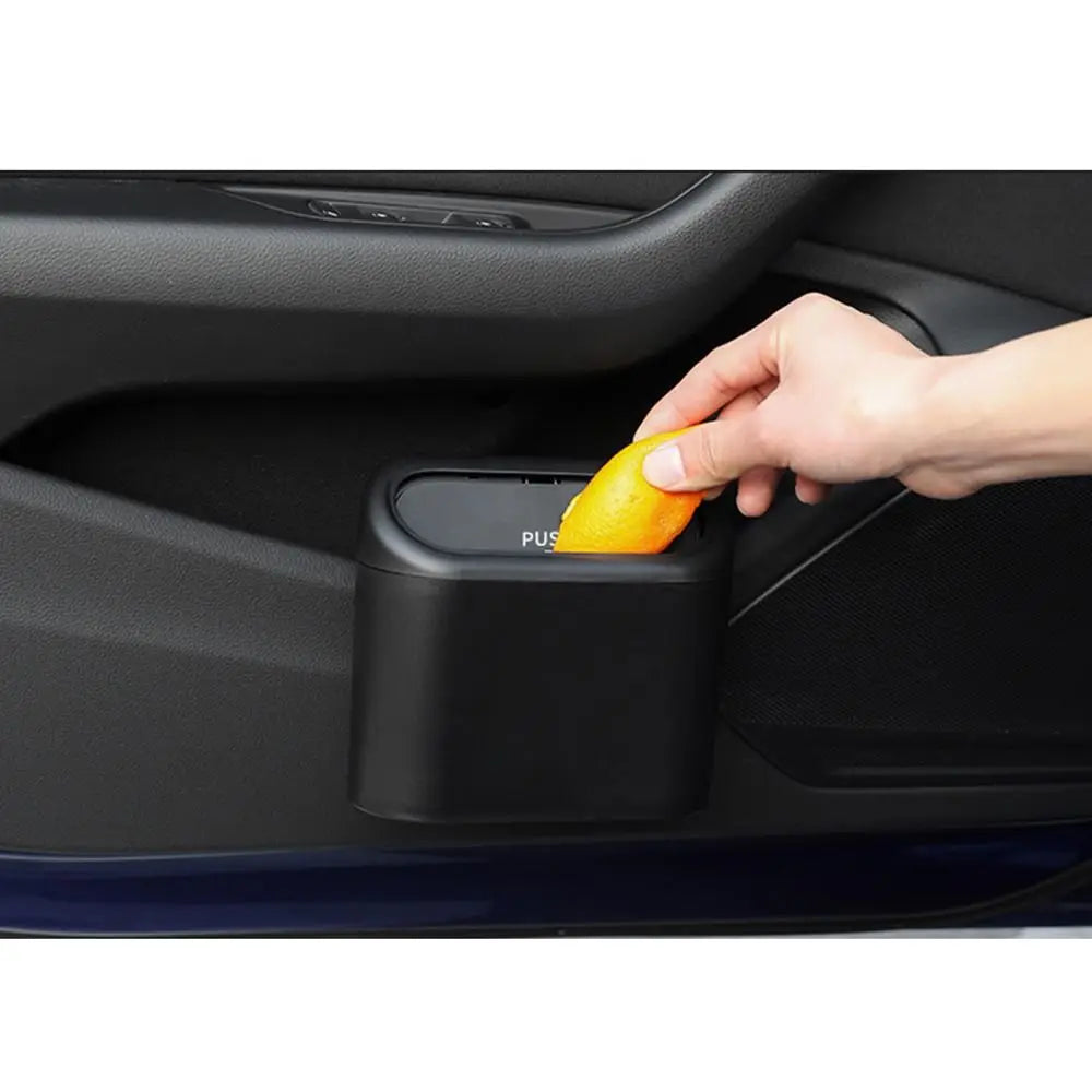 Easy To Install Hanging Car Trash Bin Leak Resistant Waterproof Vehicle Dust Case Lid Storage Box Auto Rubbish Can Pressing Type Zpaxo