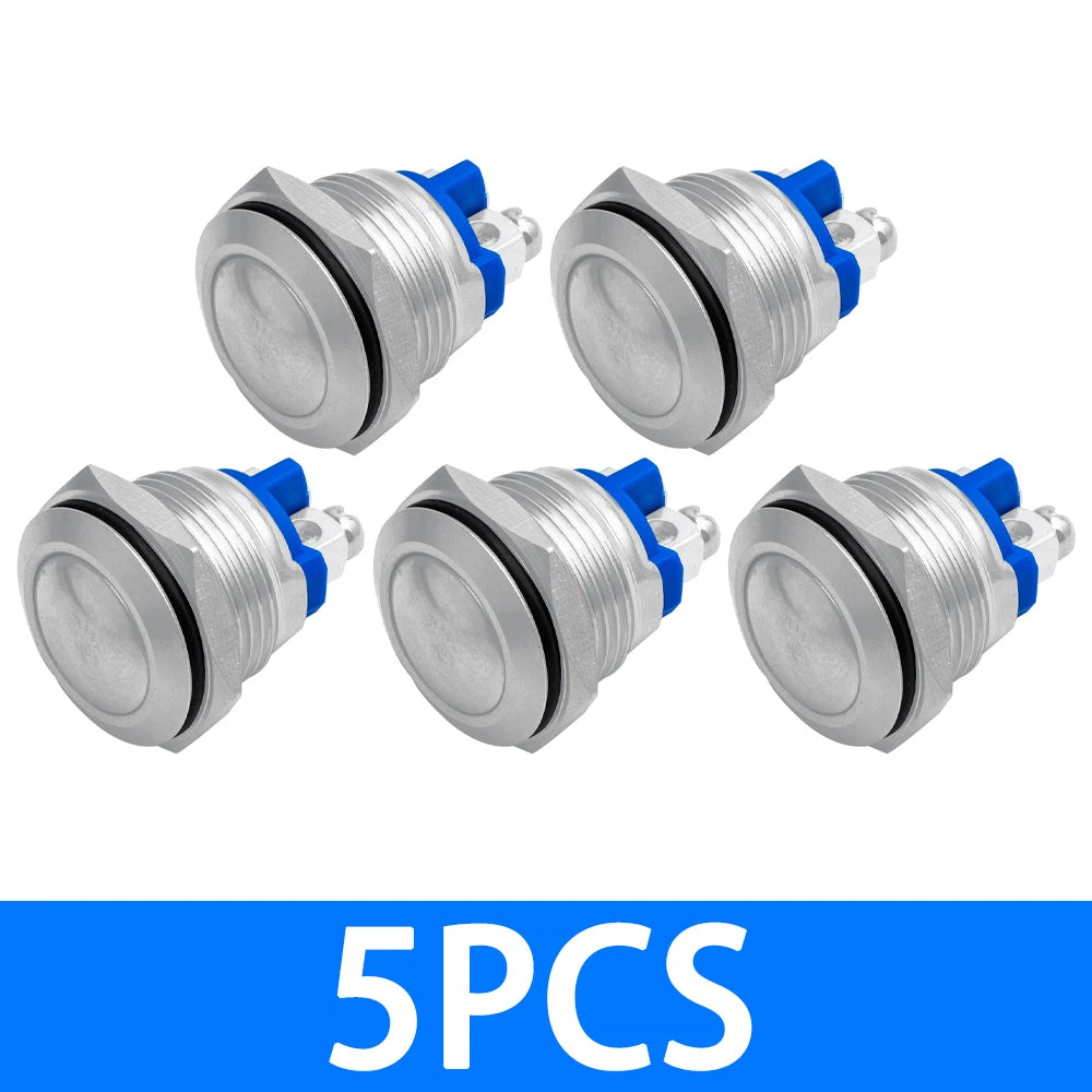 Metal Push Button Waterproof Nickel Plated Brass Switch Press Reset Zpaxo 5PCS