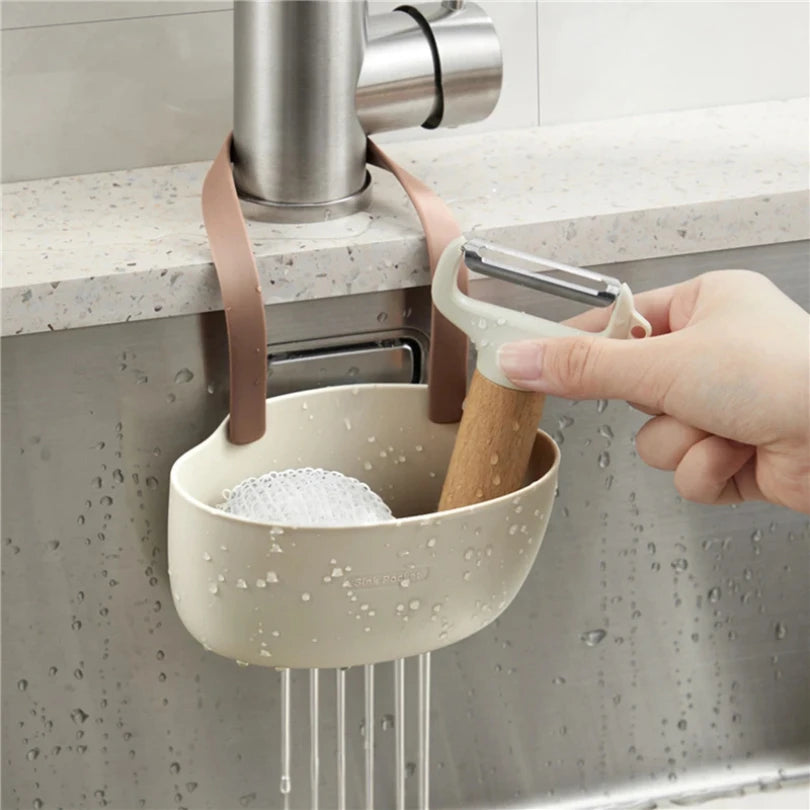 Kitchen Sink Holder Hanging Drain Basket Adjustable Drain Rack Soap Sponge Holder Faucet Holder Kitchen Accessories New Zpaxo