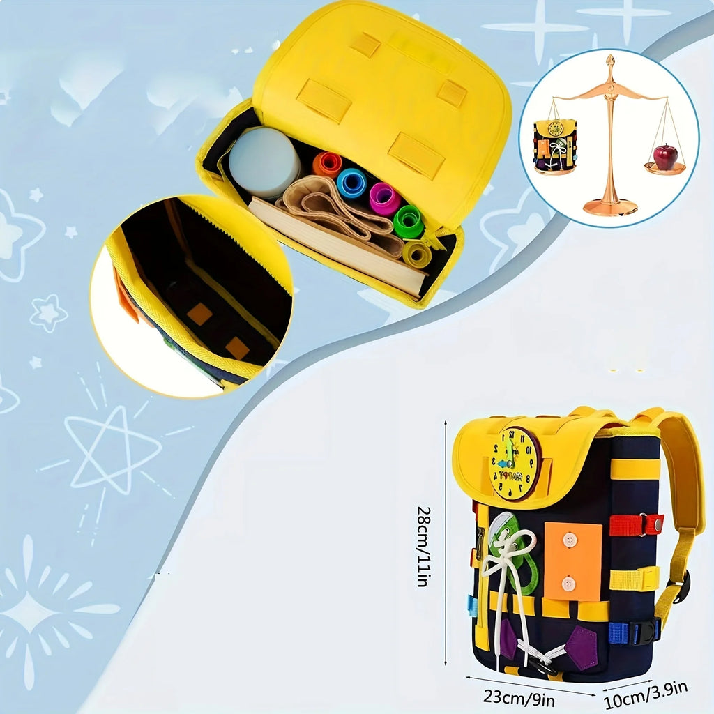 Develop Fine Motor Skills Basic Life Busy Board Toddler Backpack